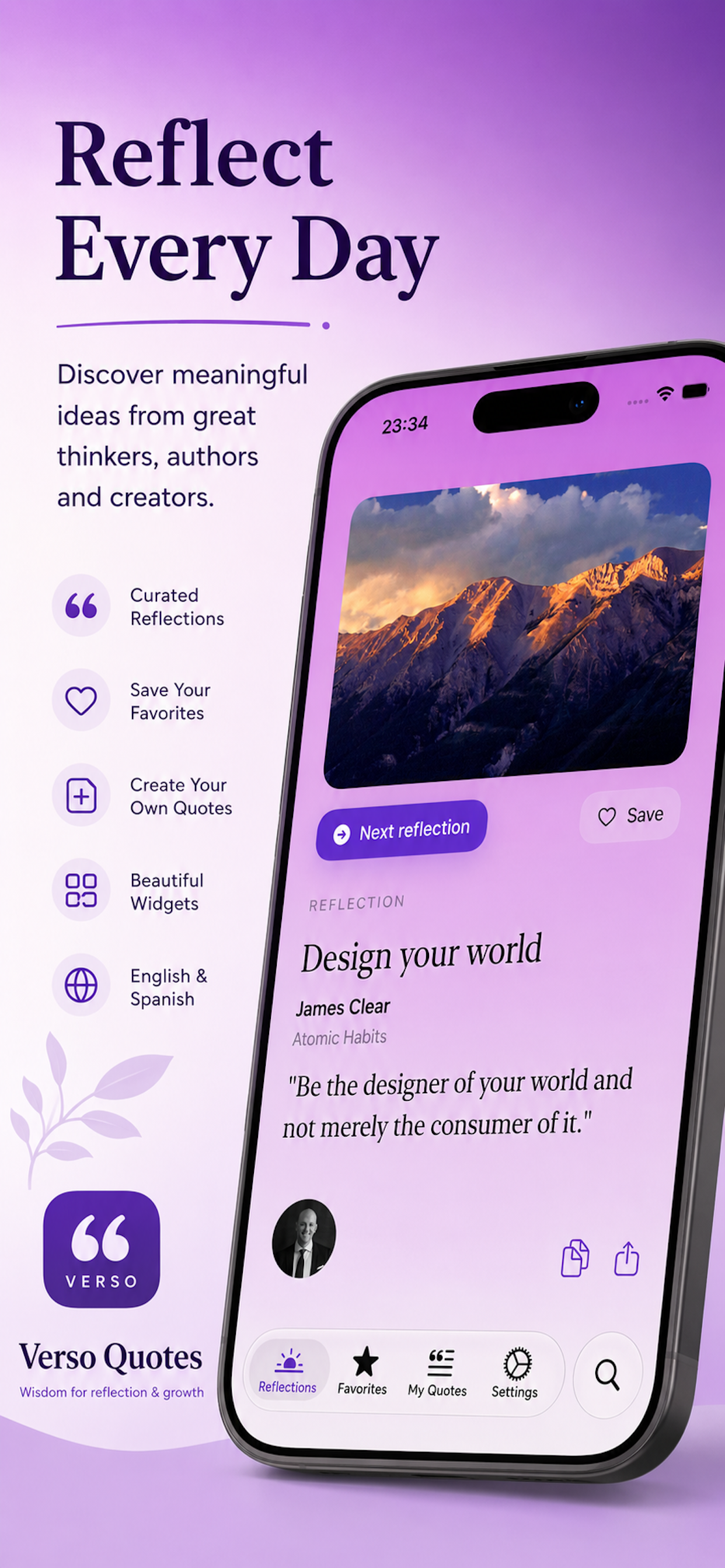 Verso quote reading screen