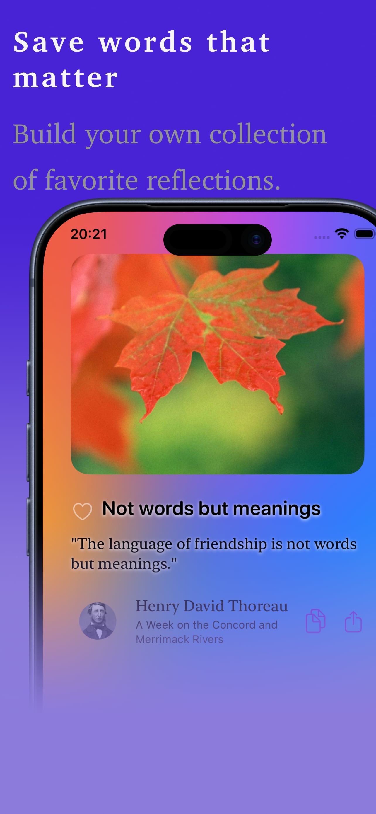 Verso favorite quotes screen