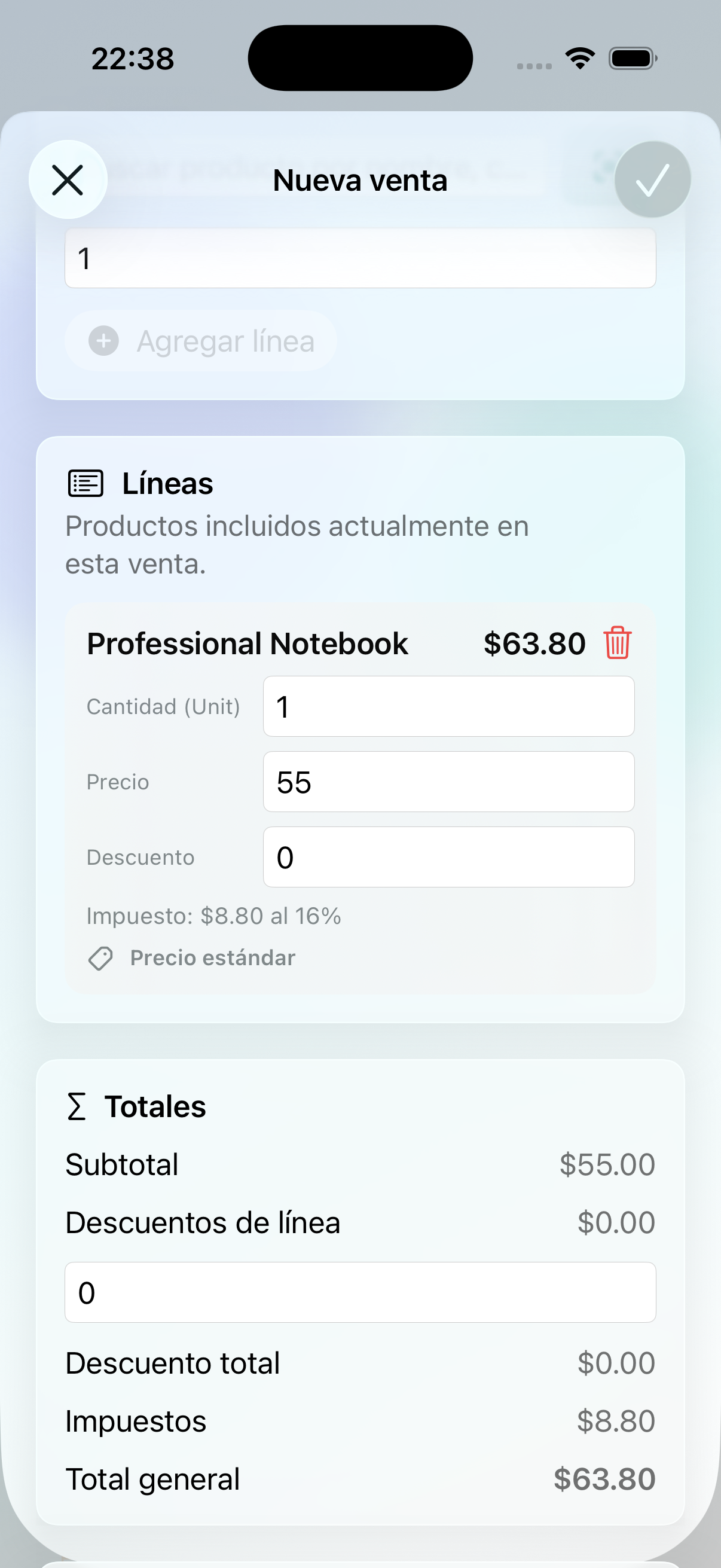Editor de nueva venta