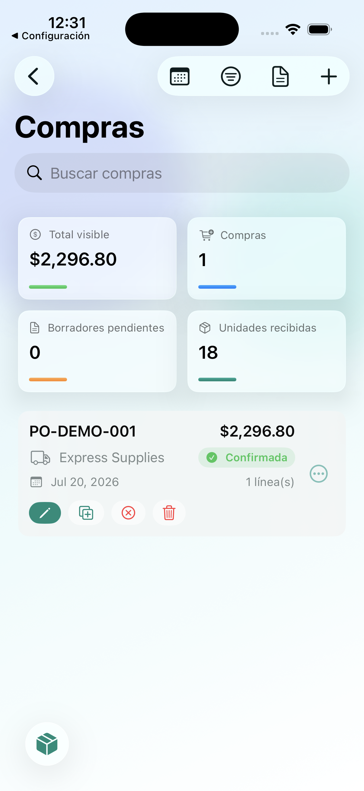 Editor de compras