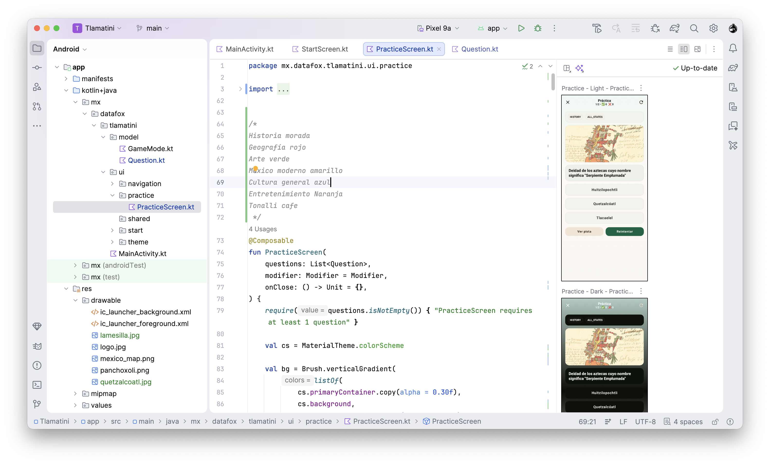 Captura de Android Studio (Compose) - Tlamatini