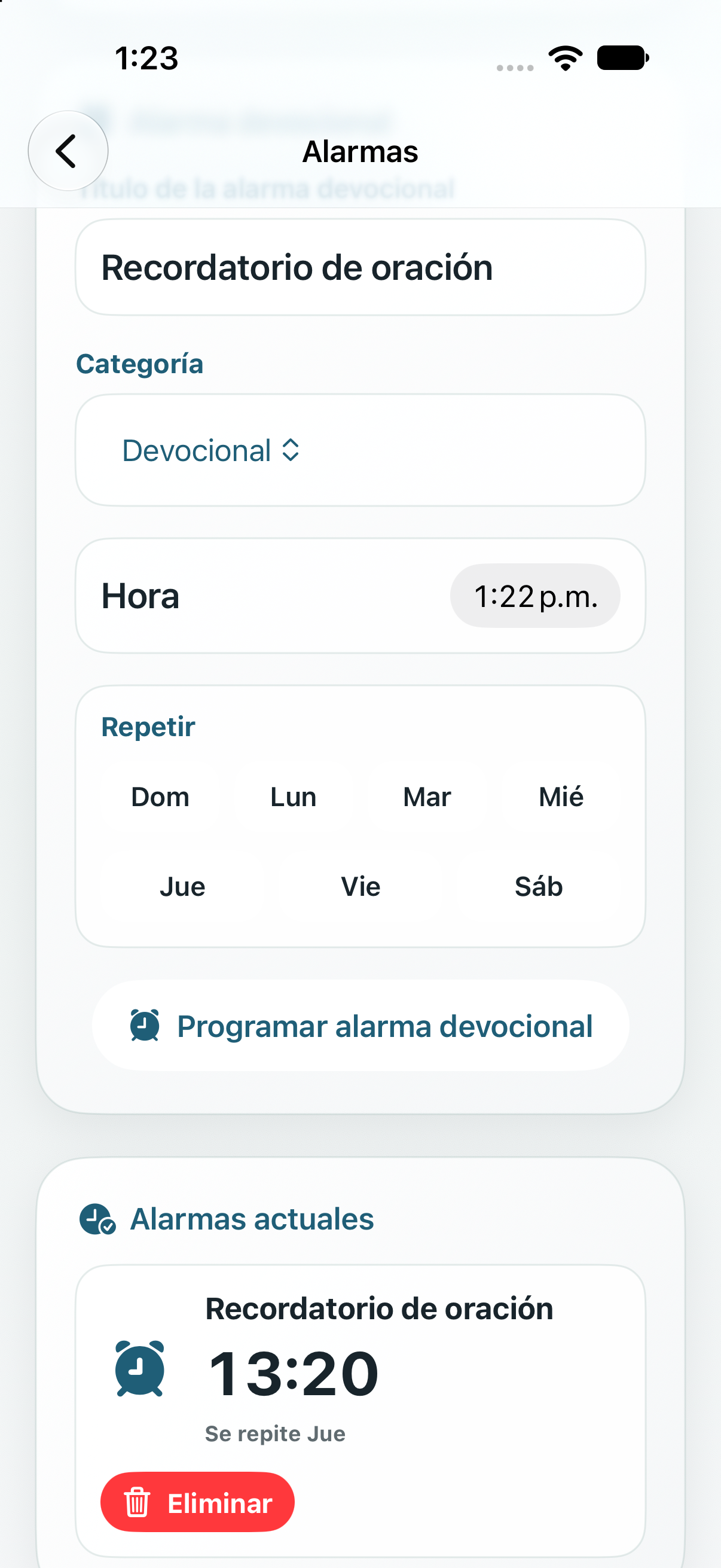 Alarm list