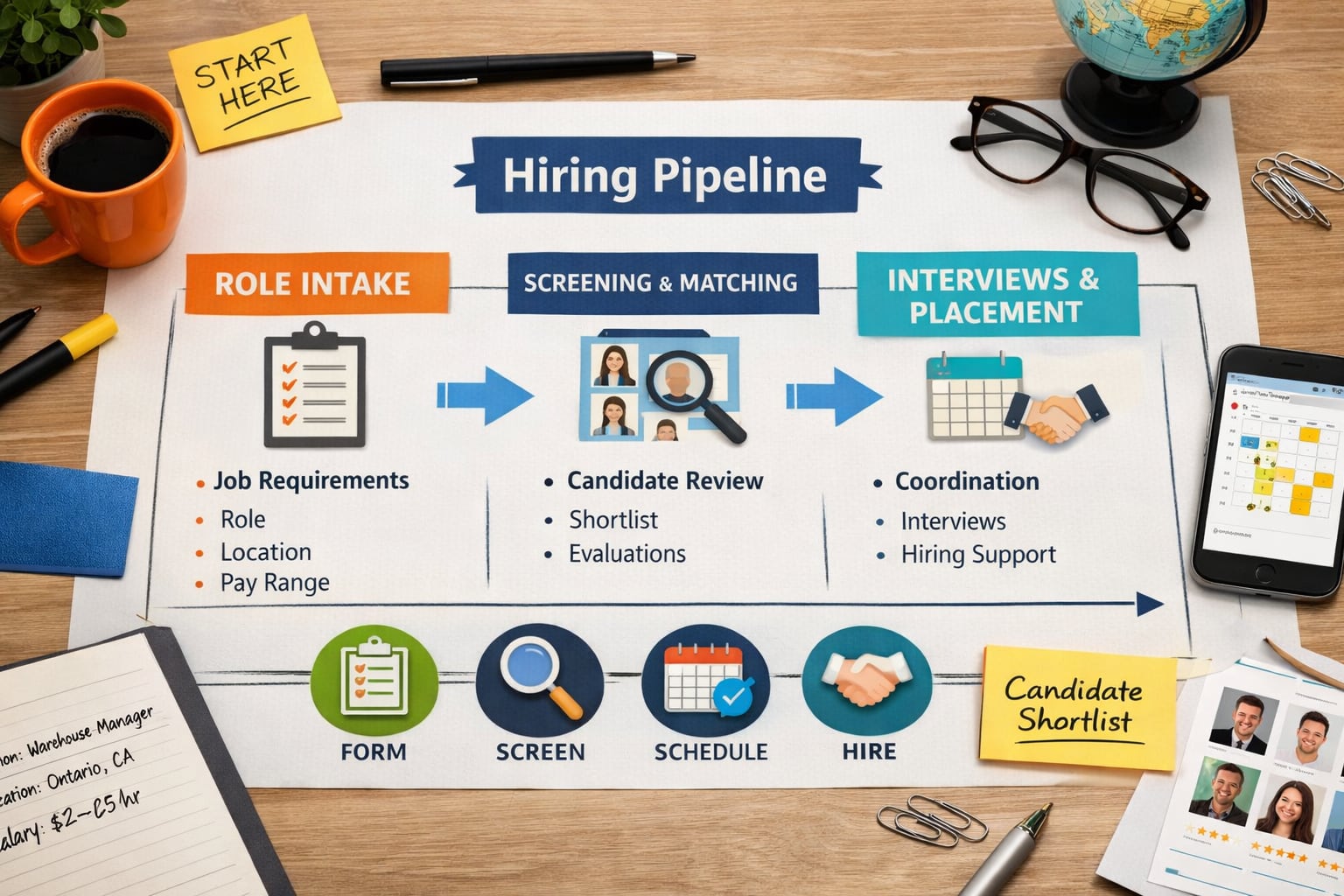 Hiring pipeline illustration